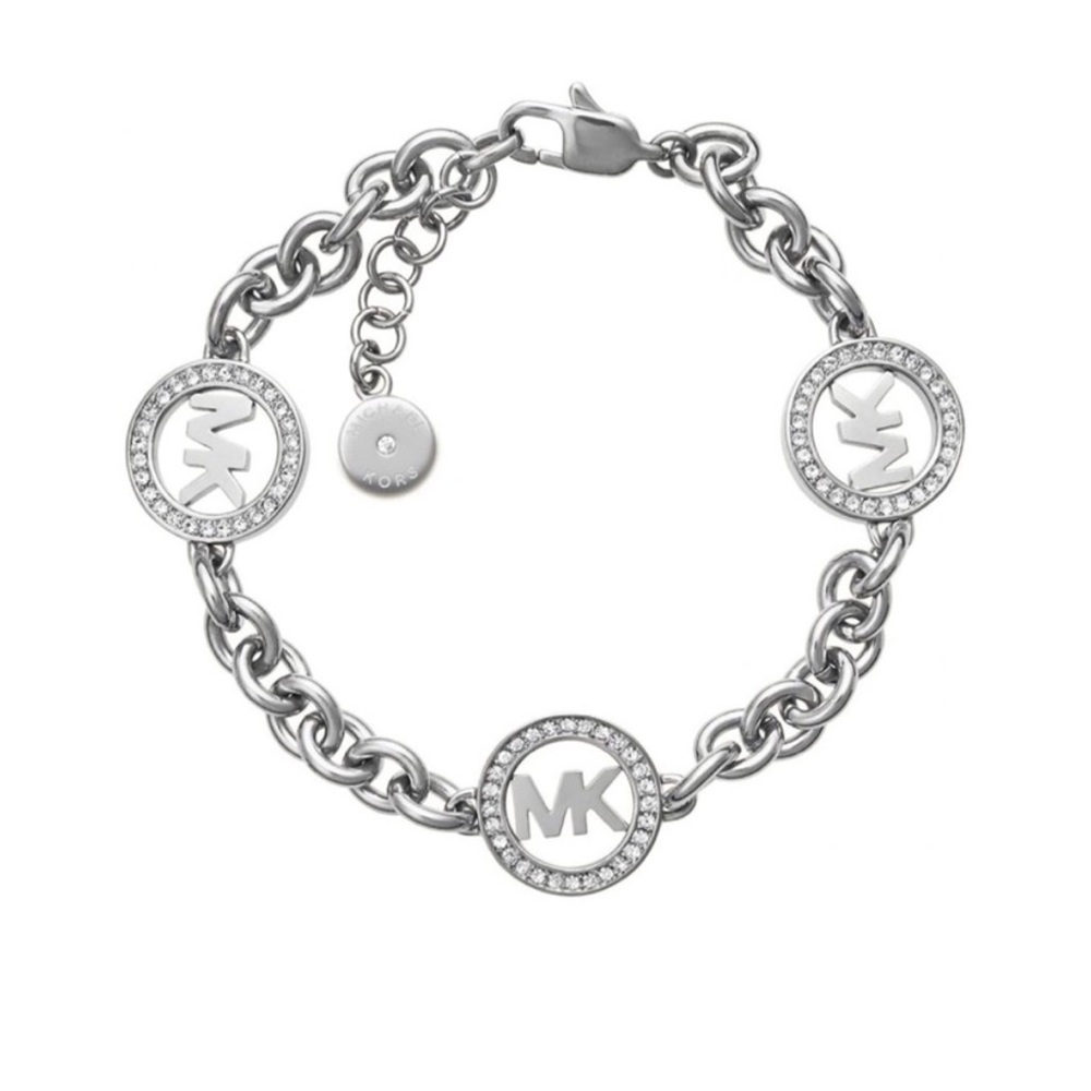 Michael Kors Silver Chain Bracelet with Crystal Accents